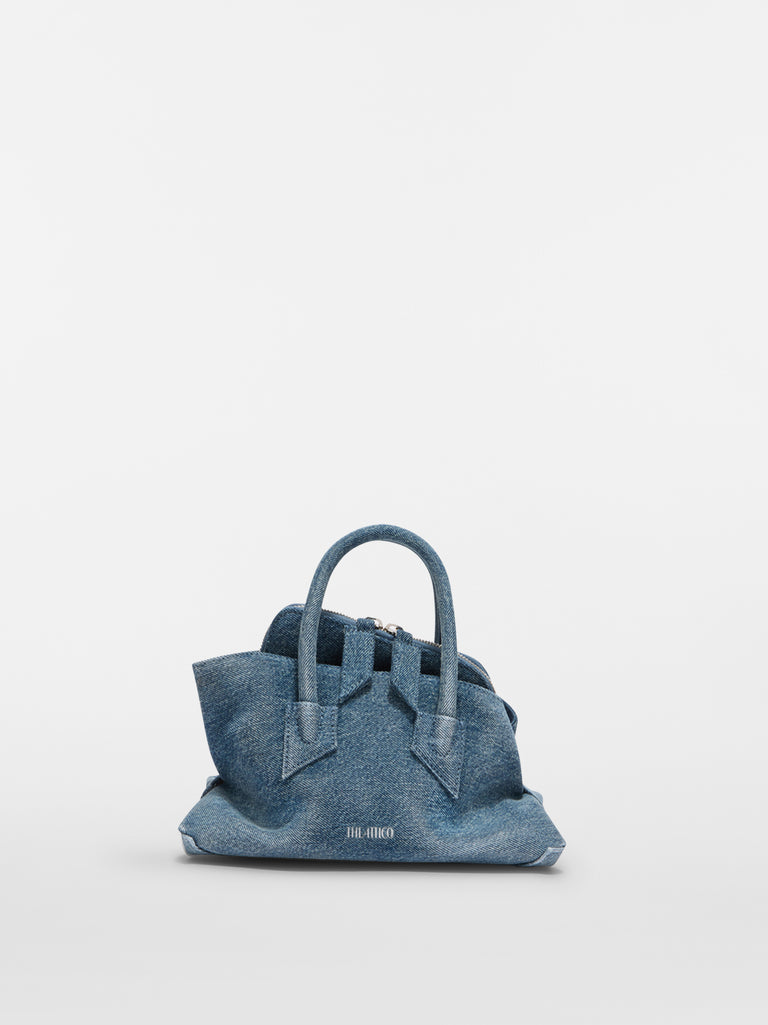''La Passeggiata Mini'' washed denim top handle