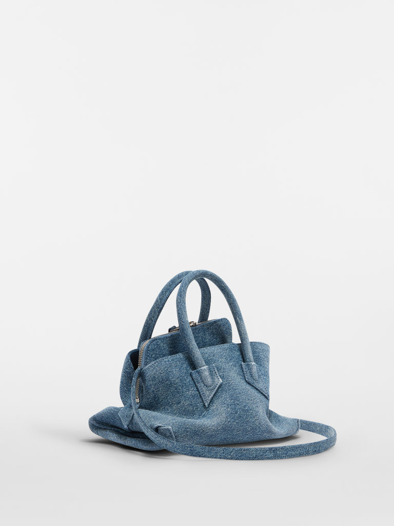 ''La Passeggiata Mini'' washed denim top handle