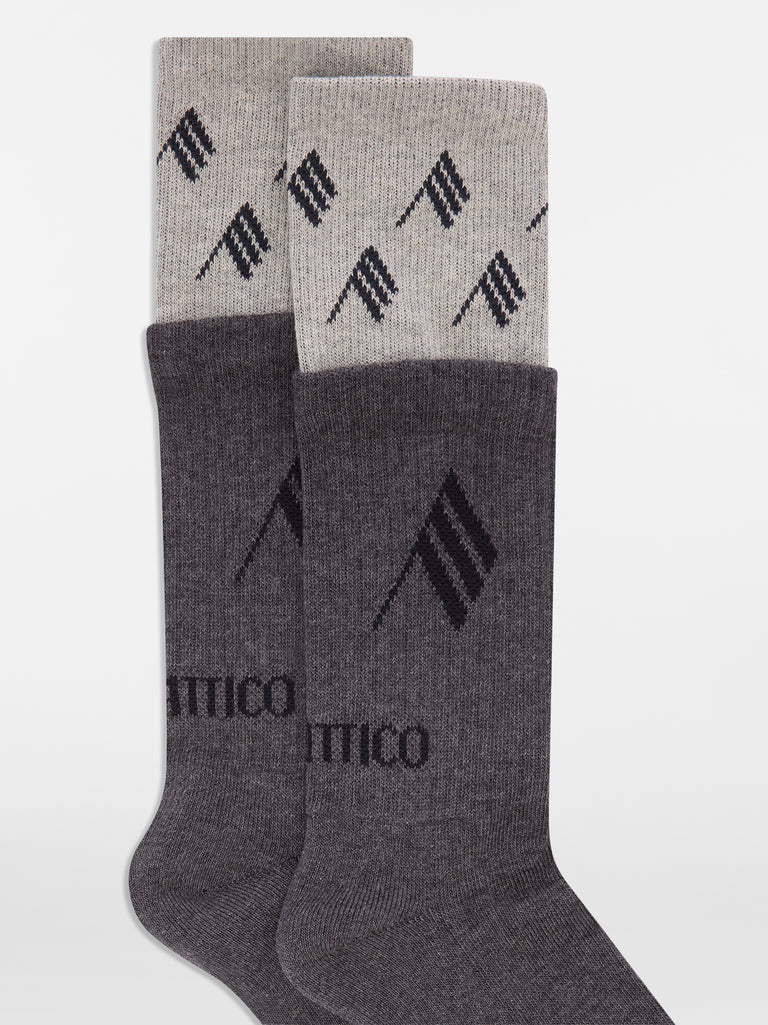 Black and grey double socks