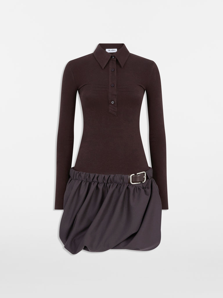 Dark brown mini dress