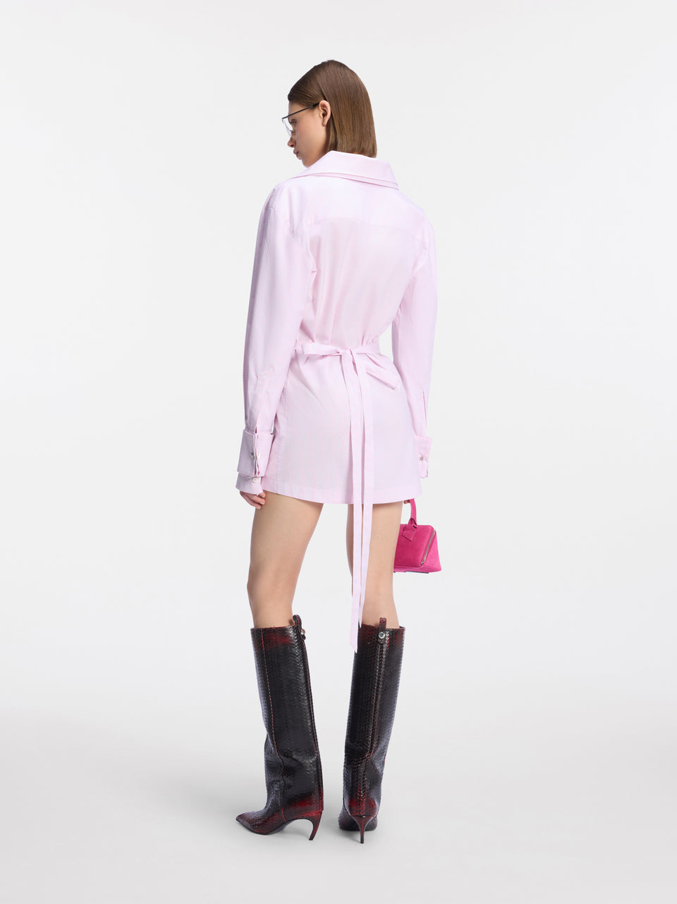 White and pink mini dress