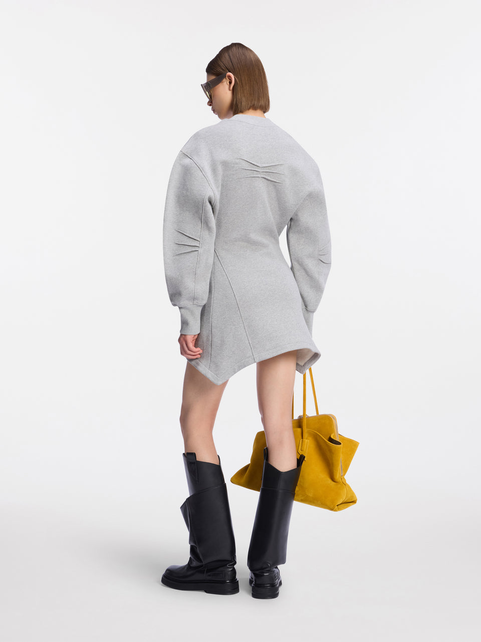 Melange grey mini dress