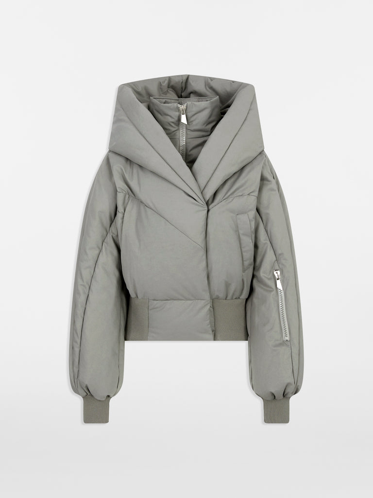 Taupe grey puffer jacket