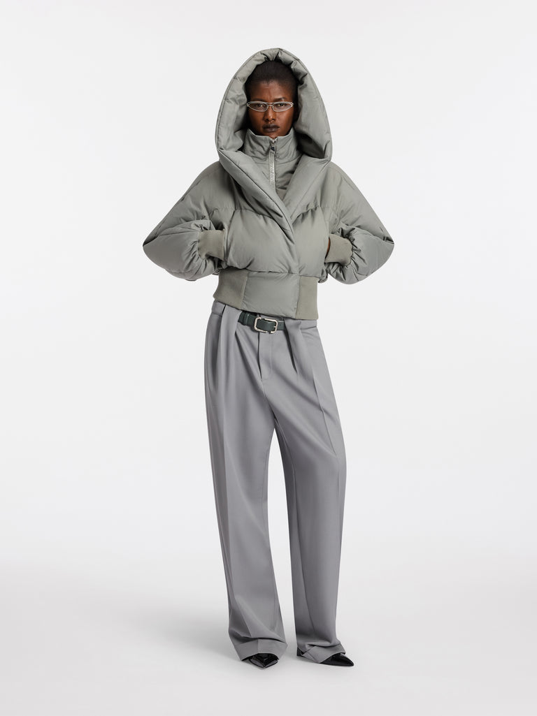 Taupe grey puffer jacket