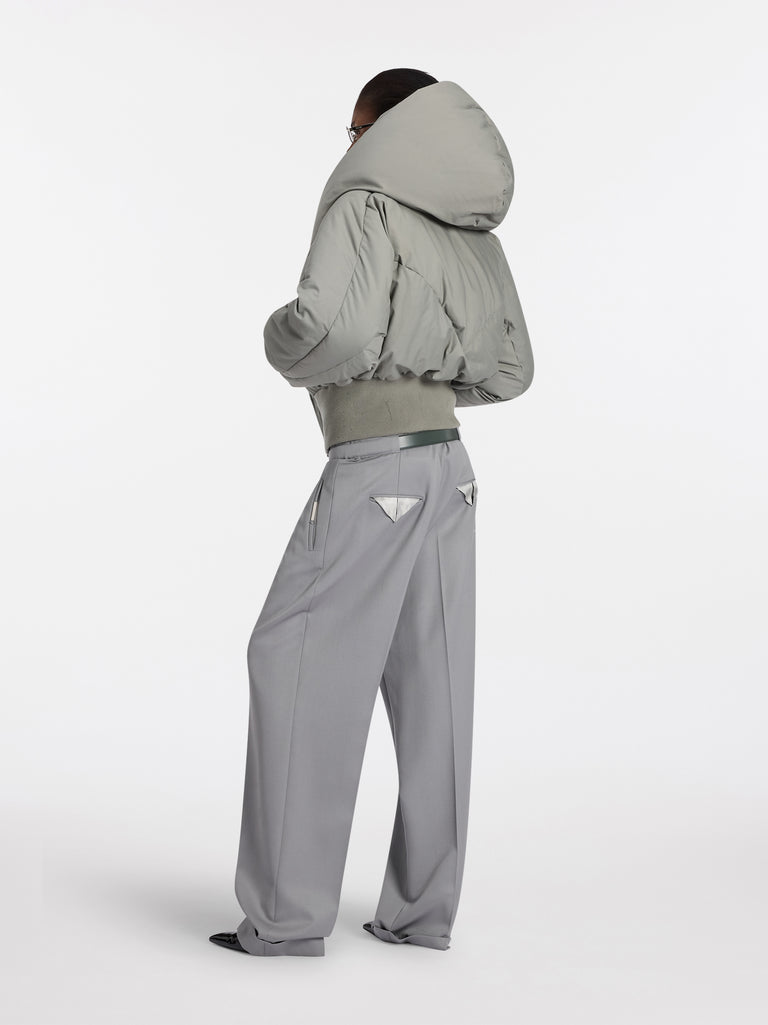 Taupe grey puffer jacket