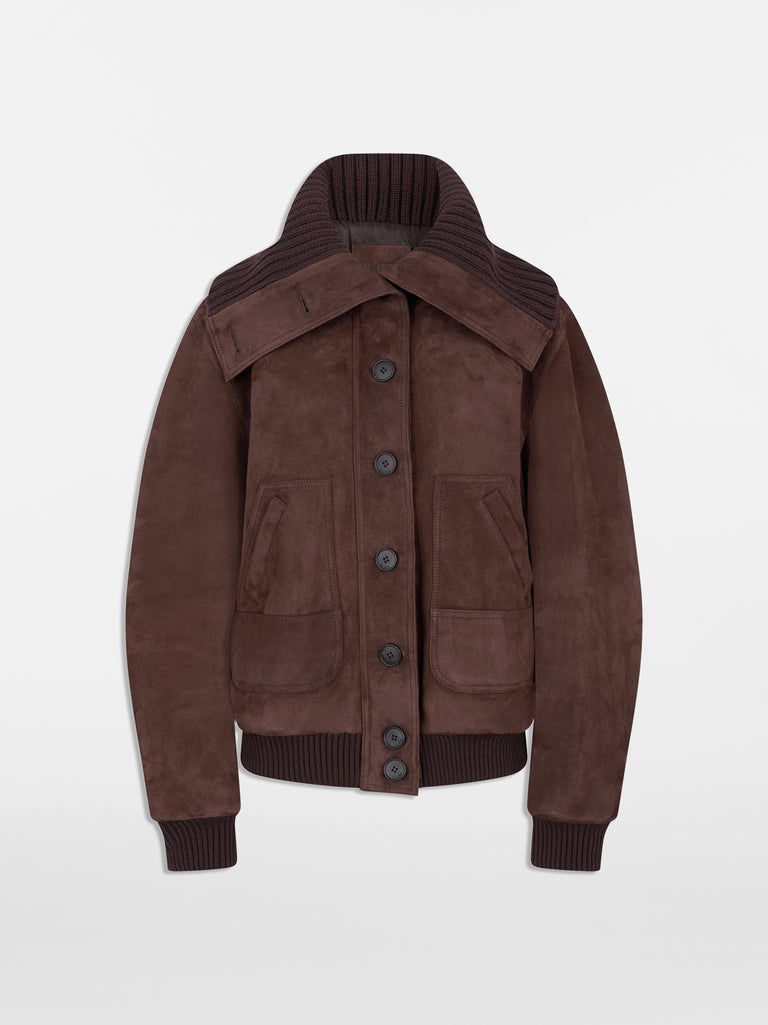 Dark brown bomber