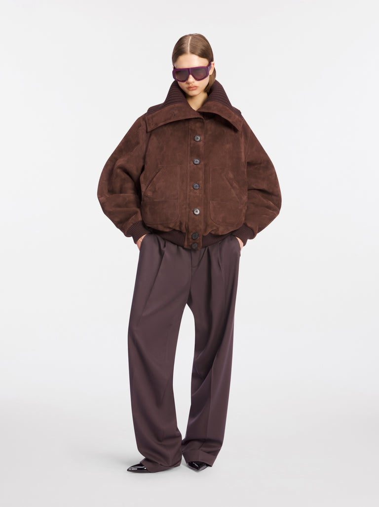 Dark brown bomber