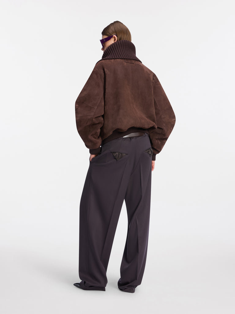 Dark brown bomber