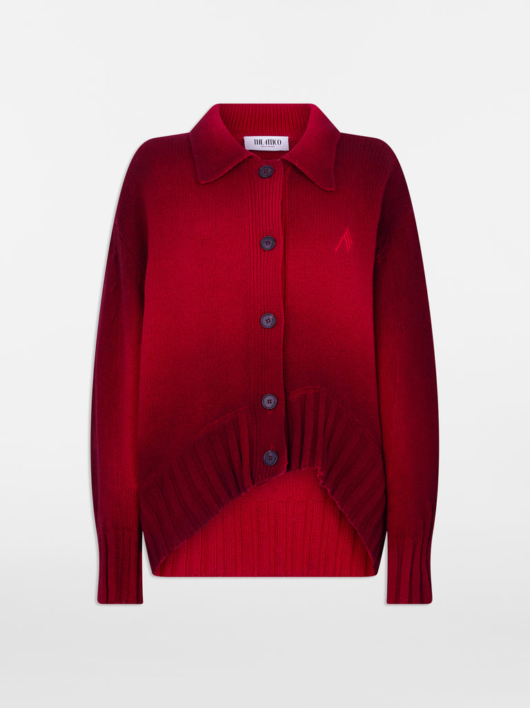 Red cardigan