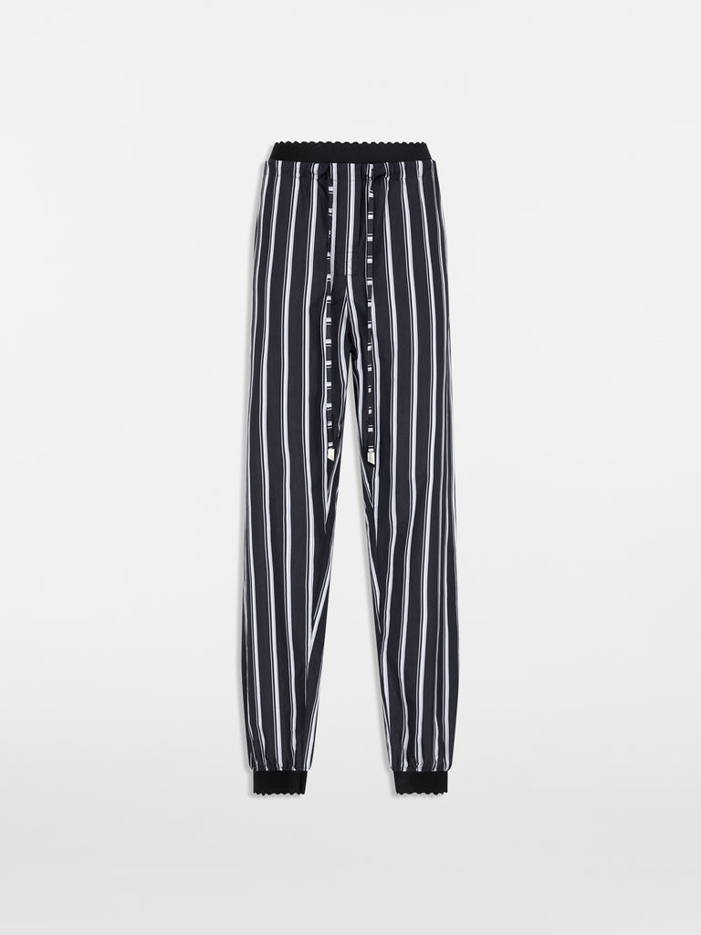White and navy blue pants