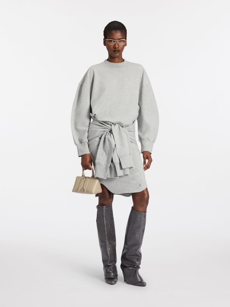 Melange grey mini skirt