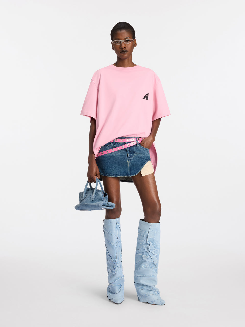 Deep blue mini skirt