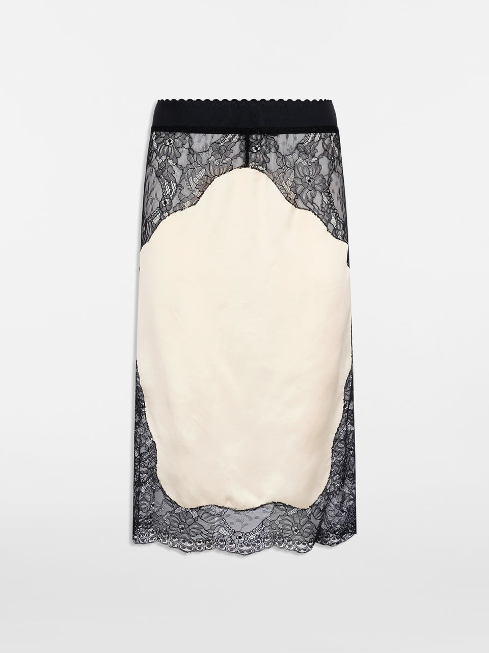 Black and ivory midi skirt