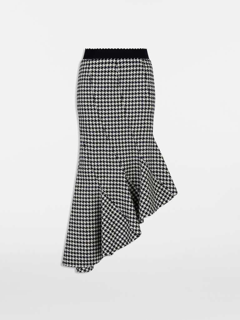 White and black midi skirt
