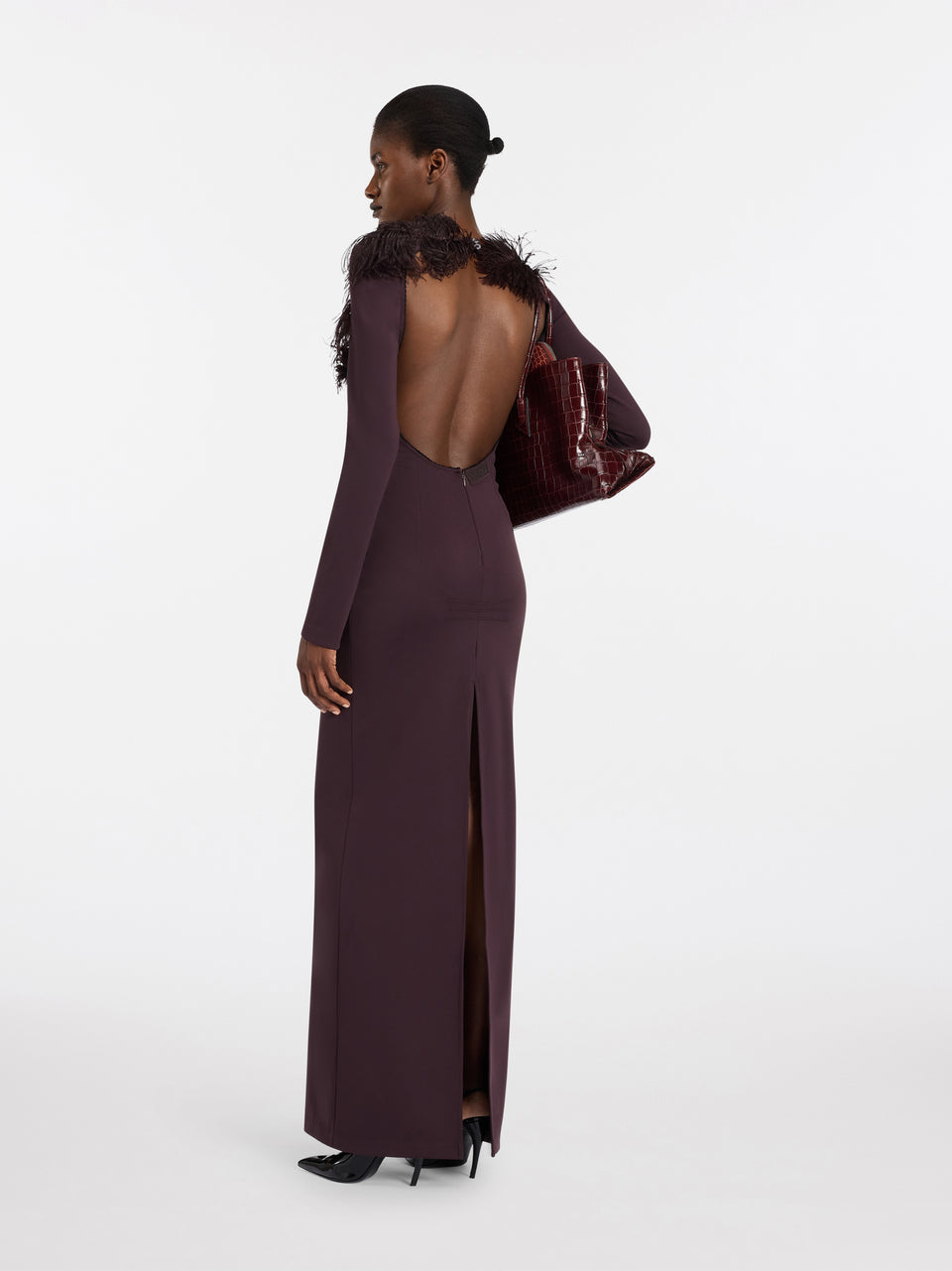 Dark brown maxi dress