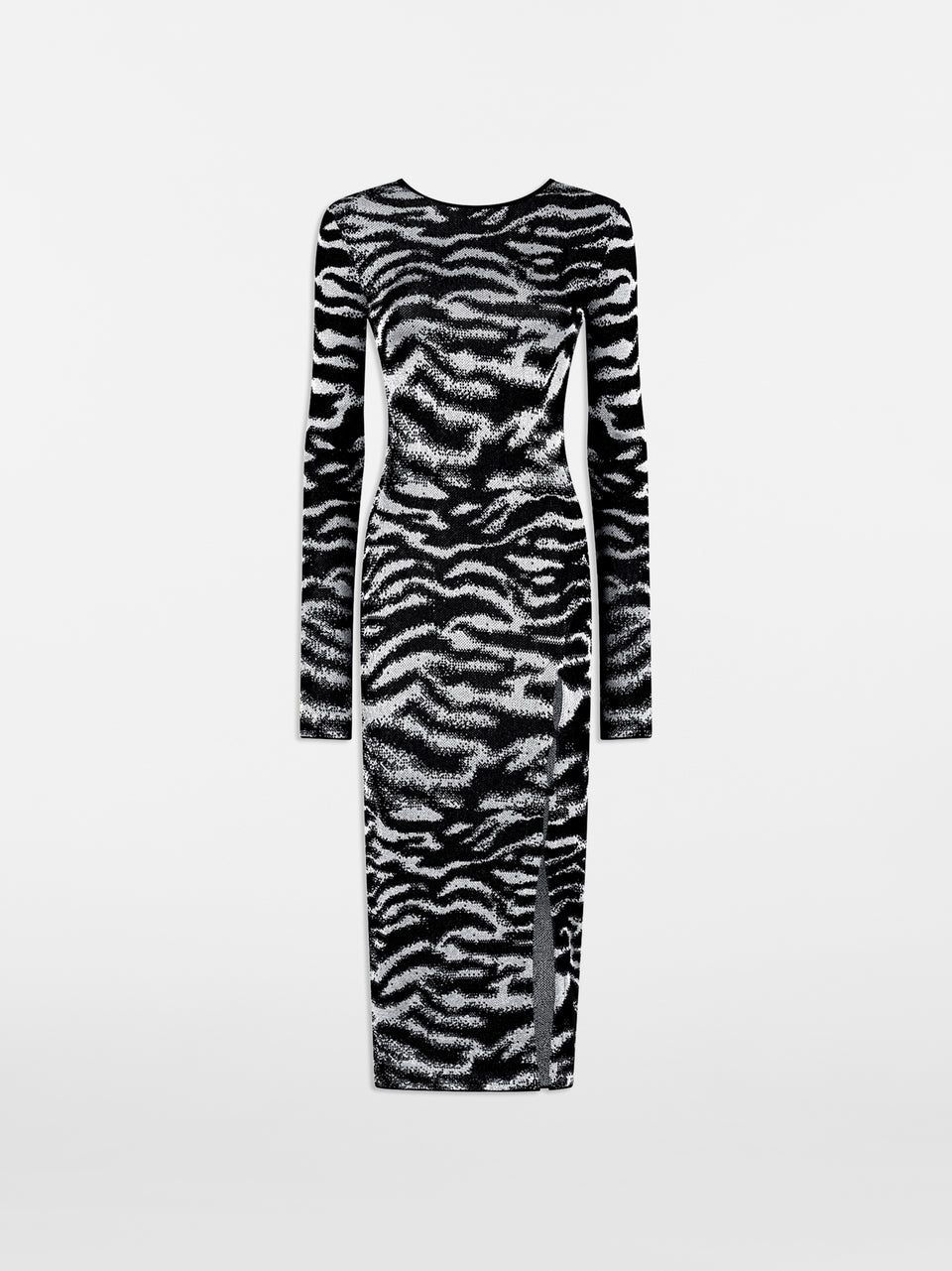 White and black midi dress