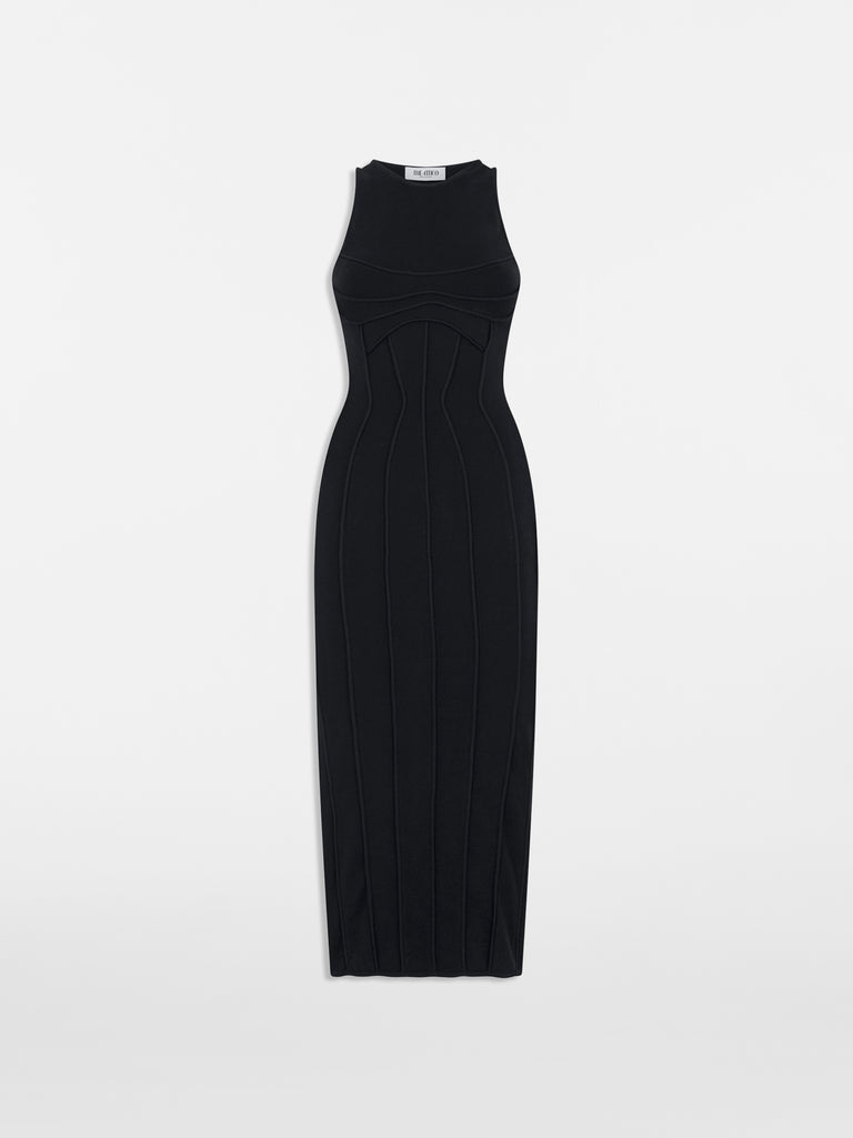 Black midi dress