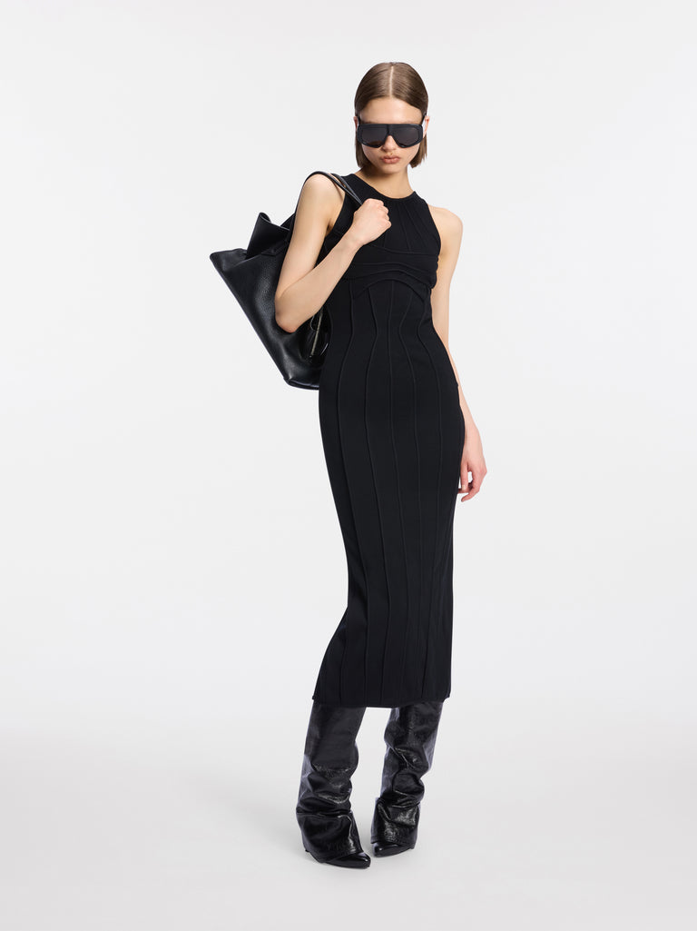 Black midi dress