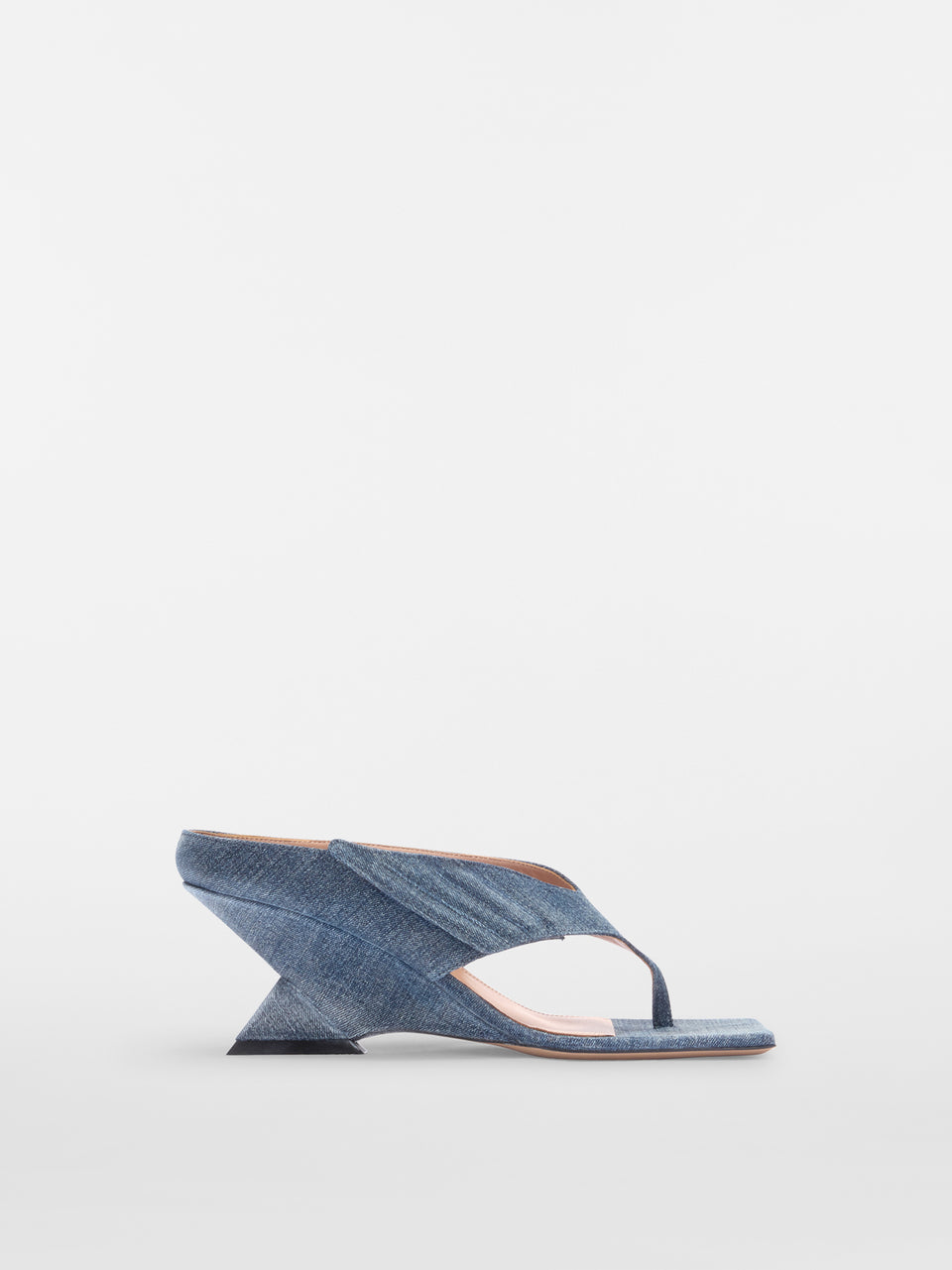 ''Cheope'' blue denim thong sandal