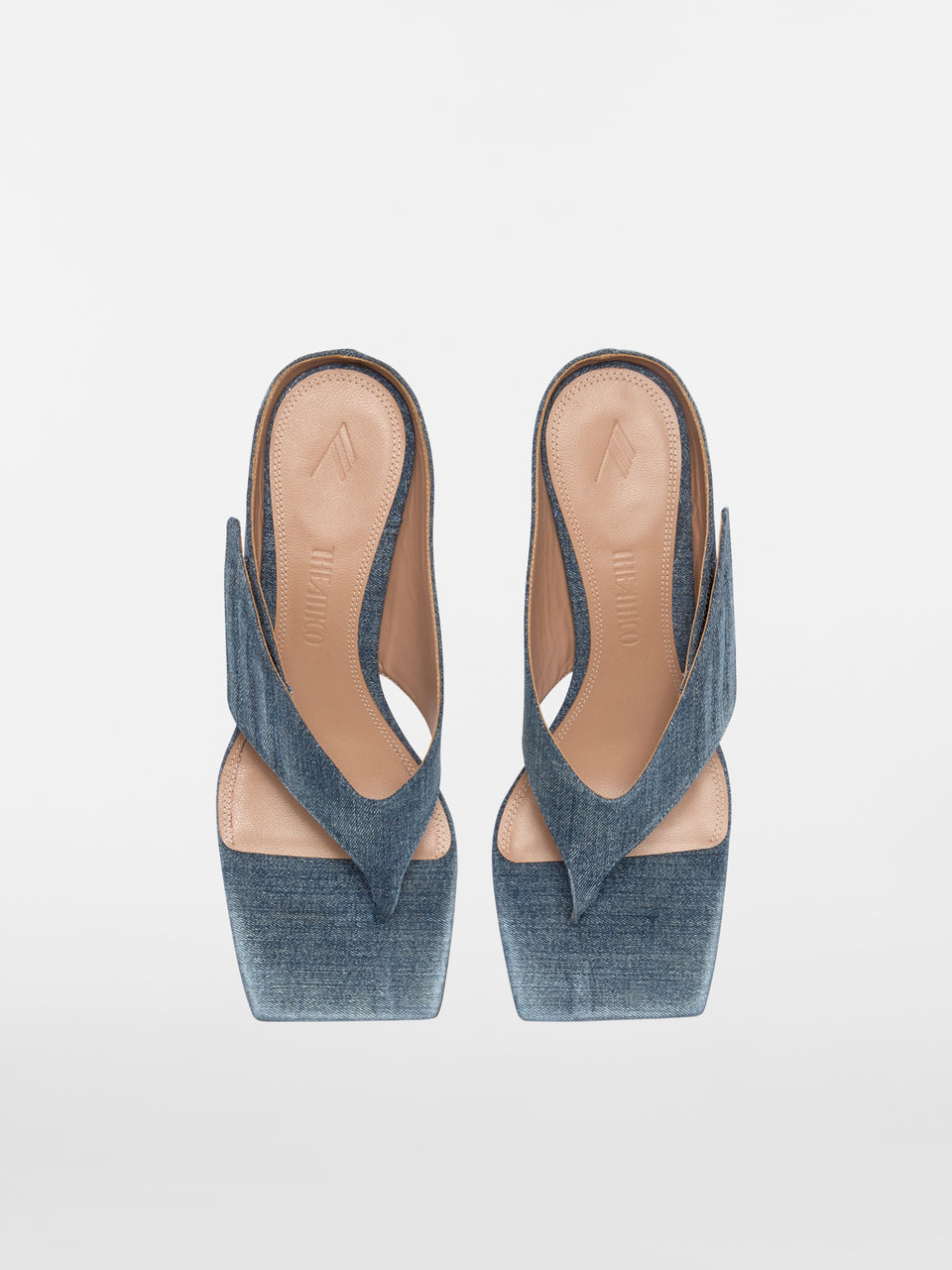 ''Cheope'' blue denim thong sandal