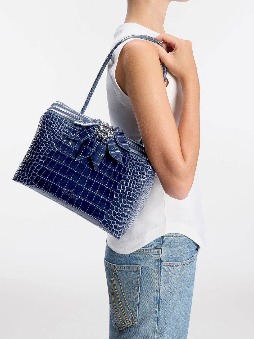 ''L'altra di Milano'' dark blue shoulder bag