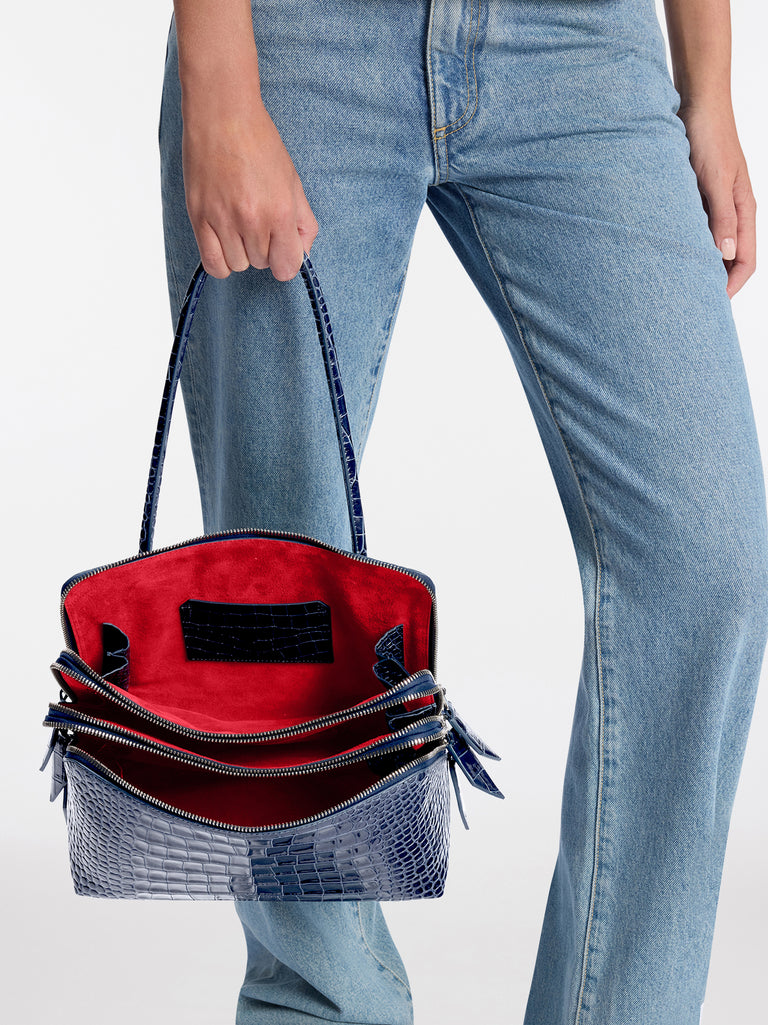 ''L'altra di Milano'' dark blue shoulder bag