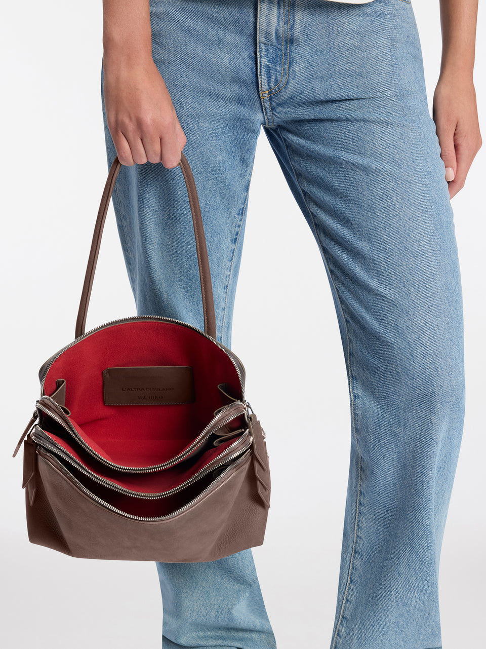 ''L'altra di Milano'' grey shoulder bag