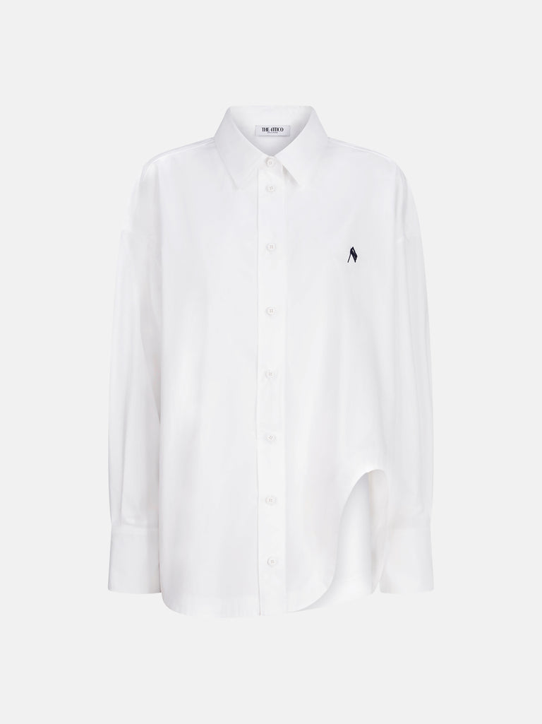 ''Diana'' white and navy blue shirt