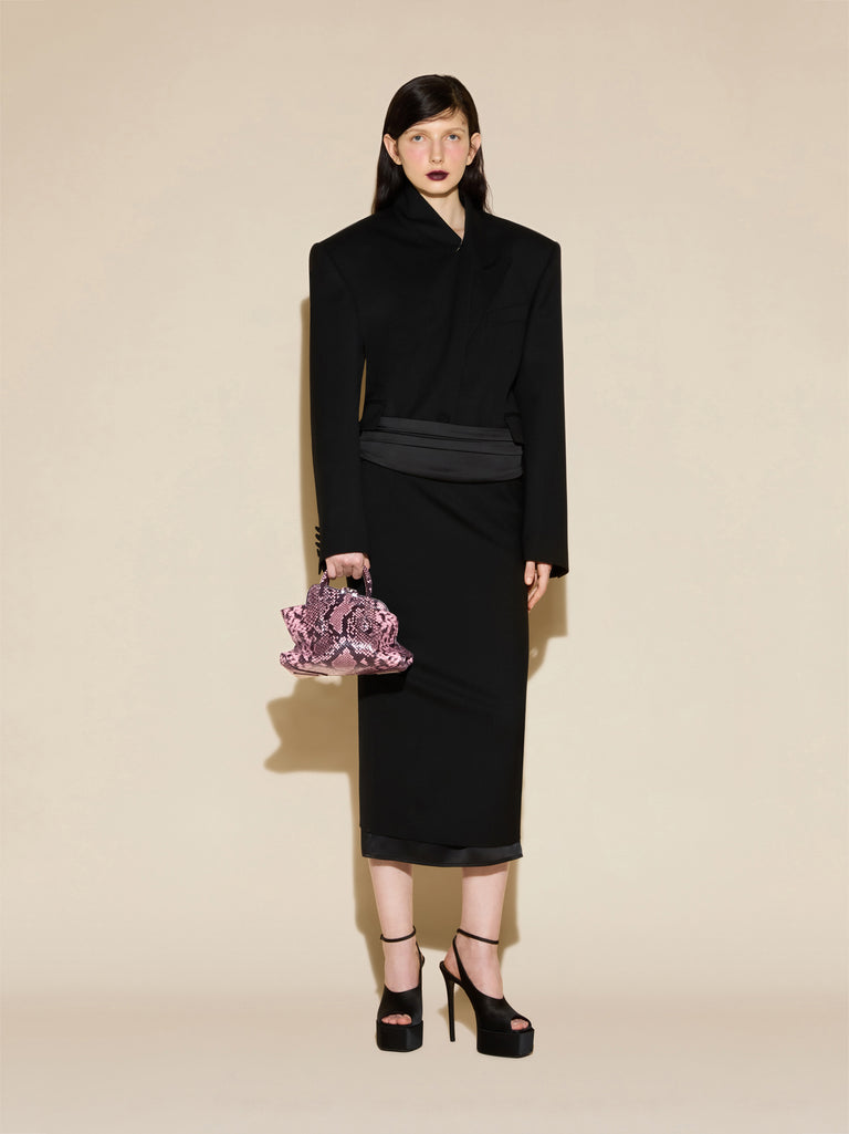 ‘‘La Passeggiata Mini‘‘ black and mauve top handle