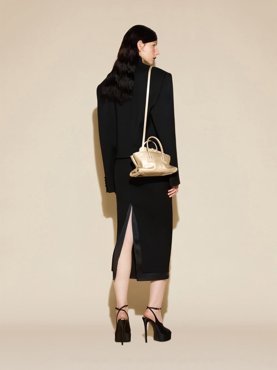 ‘‘La Passeggiata Mini‘‘ platinum top handle