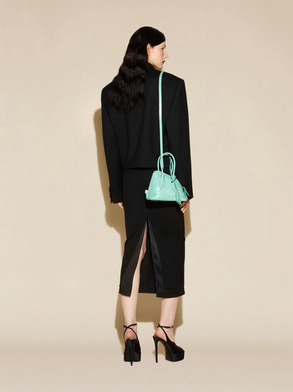 ‘‘La Sant Ambroeus Mini‘‘ aquamarine top handle