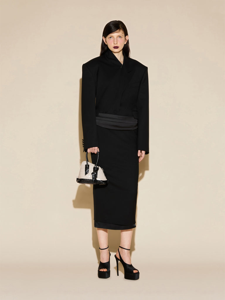 ‘‘La Sant Ambroeus Mini‘‘ beige and black top handle