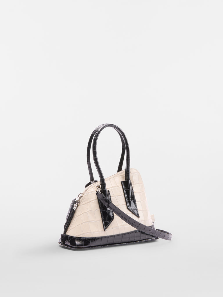 ‘‘La Sant Ambroeus Mini‘‘ beige and black top handle