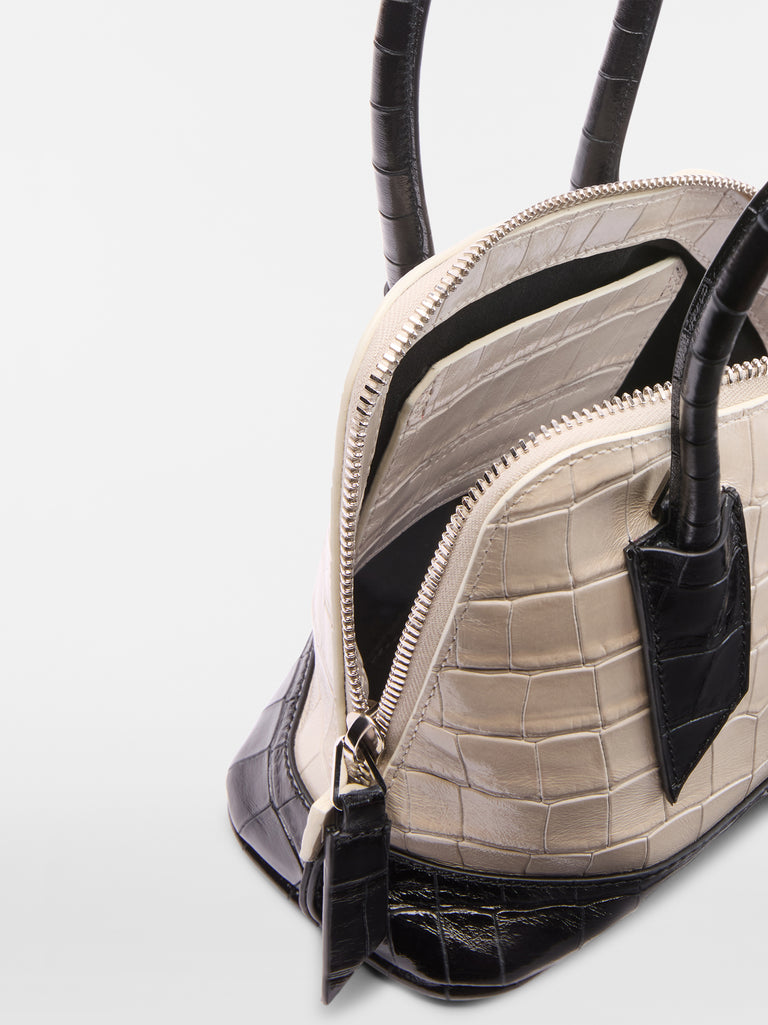 ‘‘La Sant Ambroeus Mini‘‘ beige and black top handle