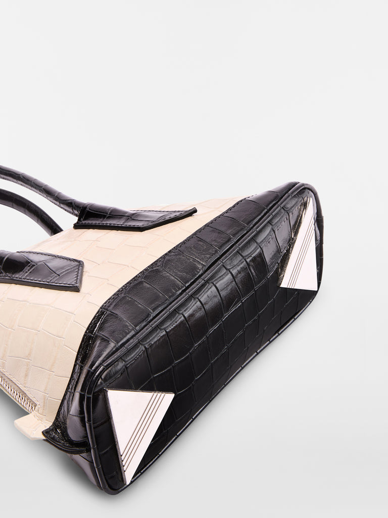 ‘‘La Sant Ambroeus Mini‘‘ beige and black top handle
