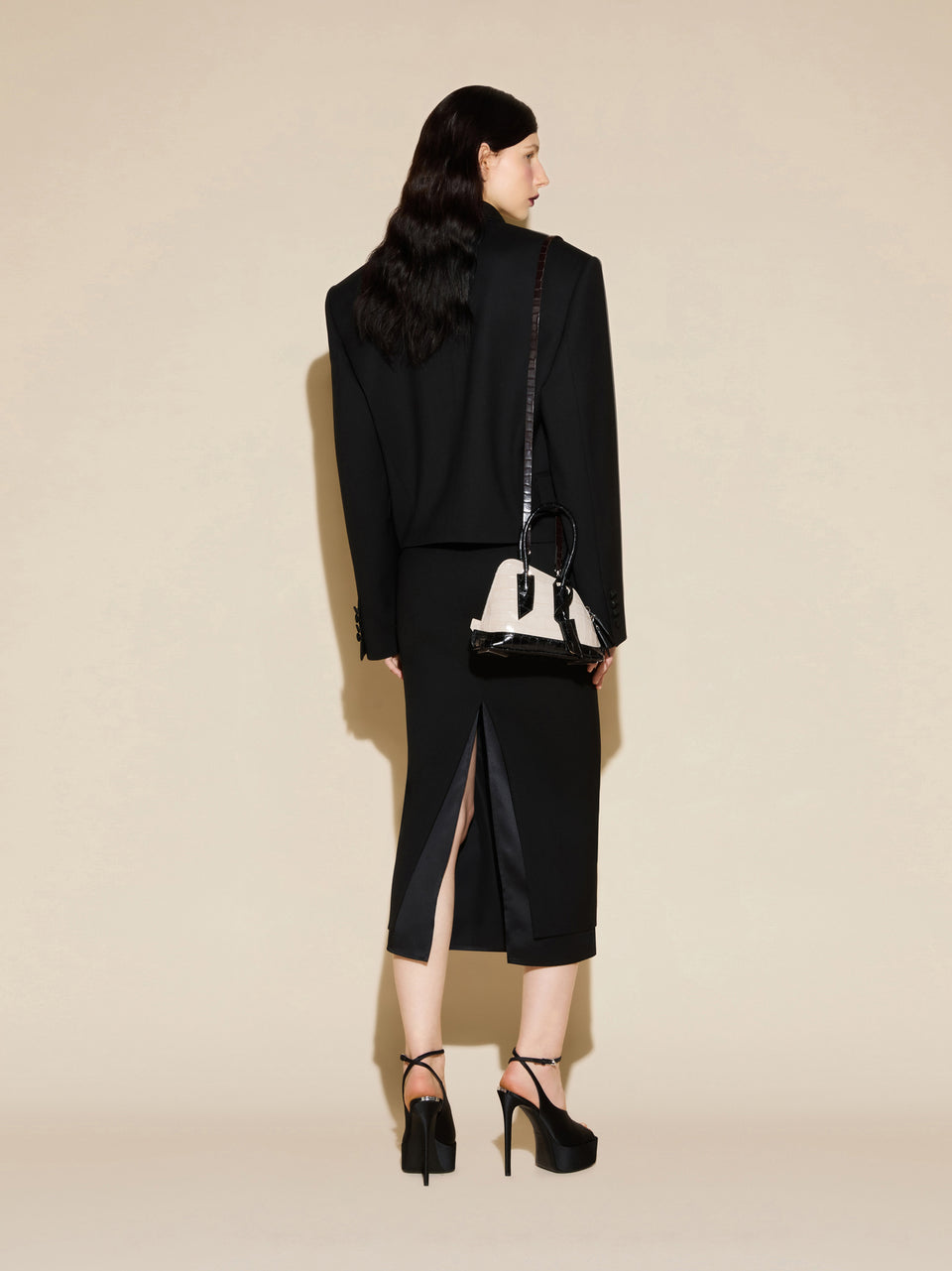 ‘‘La Sant Ambroeus Mini‘‘ beige and black top handle
