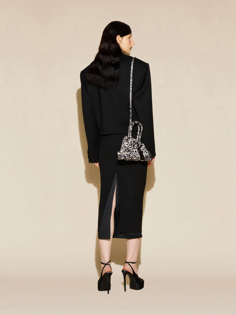‘‘La Sant Ambroeus Mini‘‘ white and black top handle
