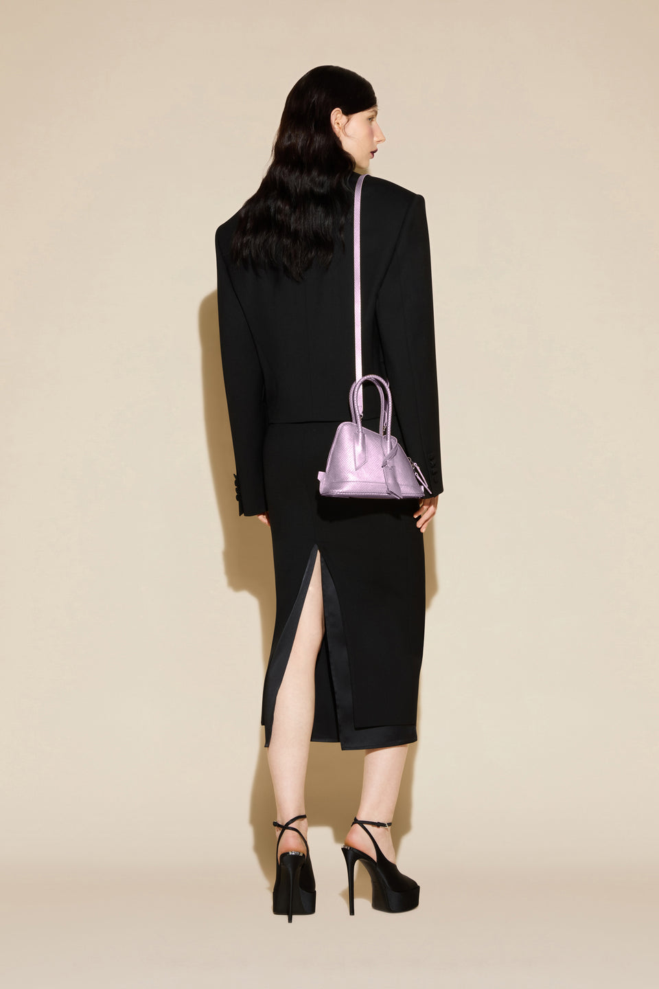 ‘‘La Sant Ambroeus Mini‘‘ violet top handle