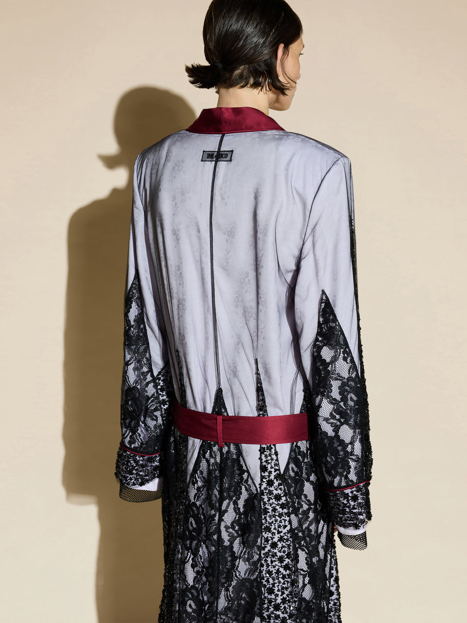 Black and lilac robe coat