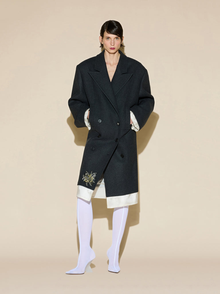 Melange dark grey coat