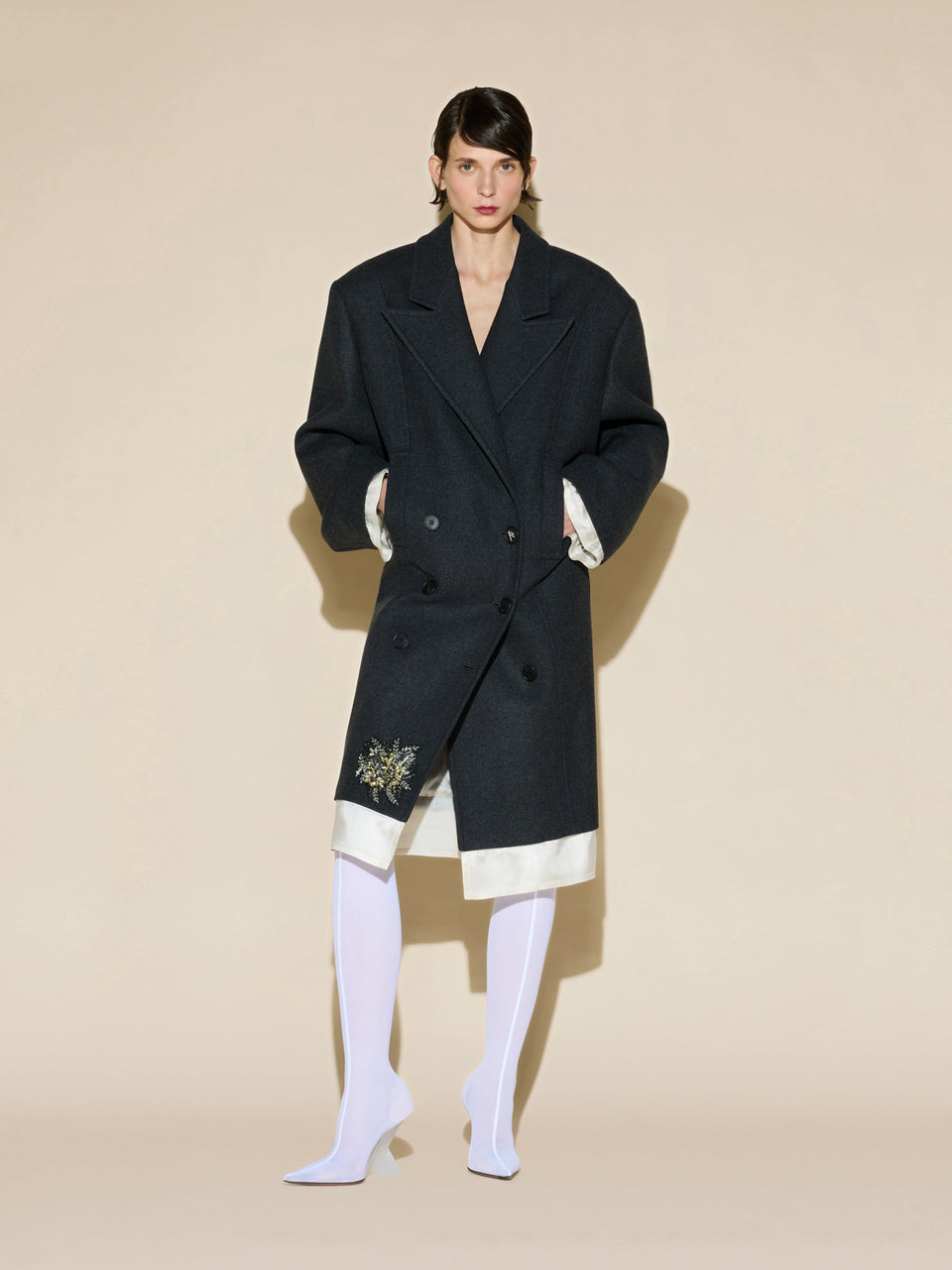 Melange dark grey coat