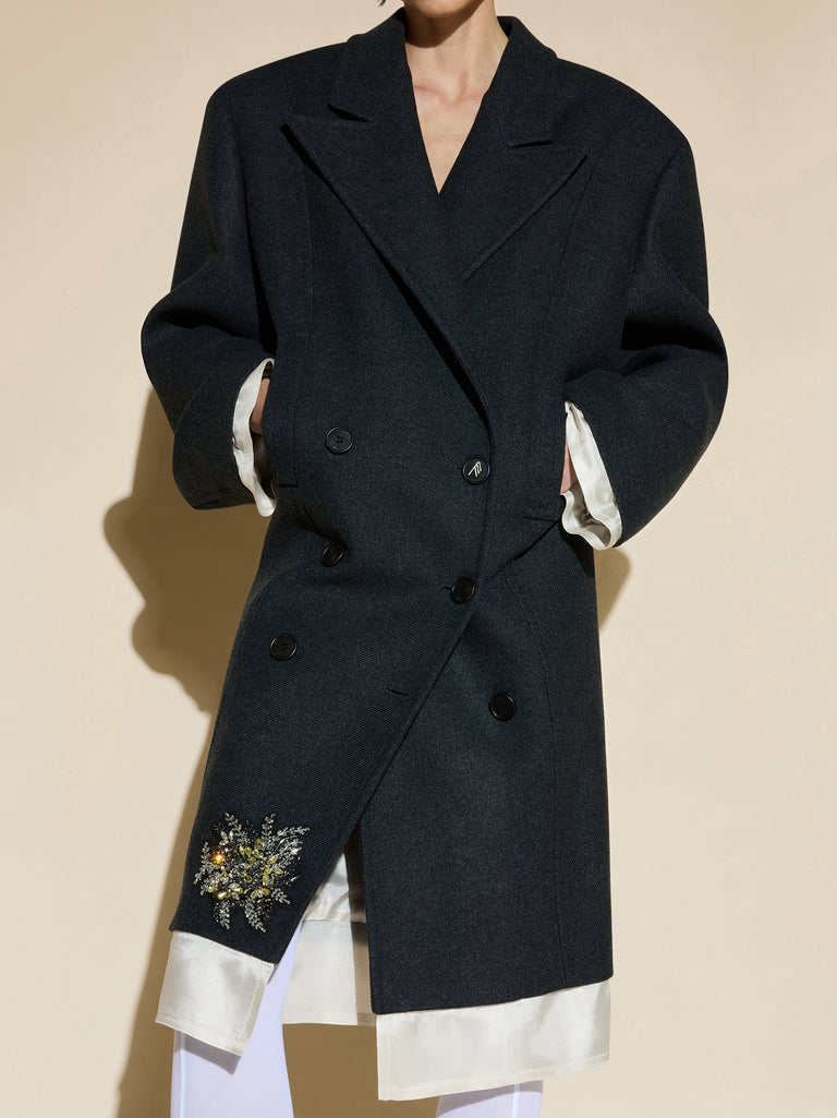 Melange dark grey coat