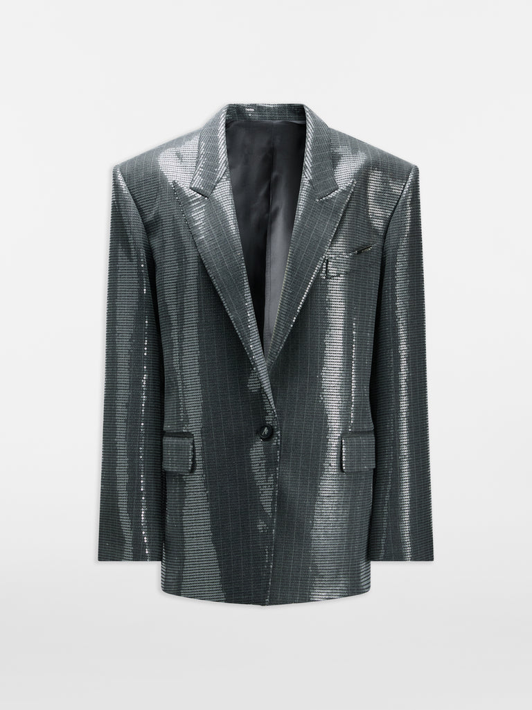 Dark grey and milk blazer