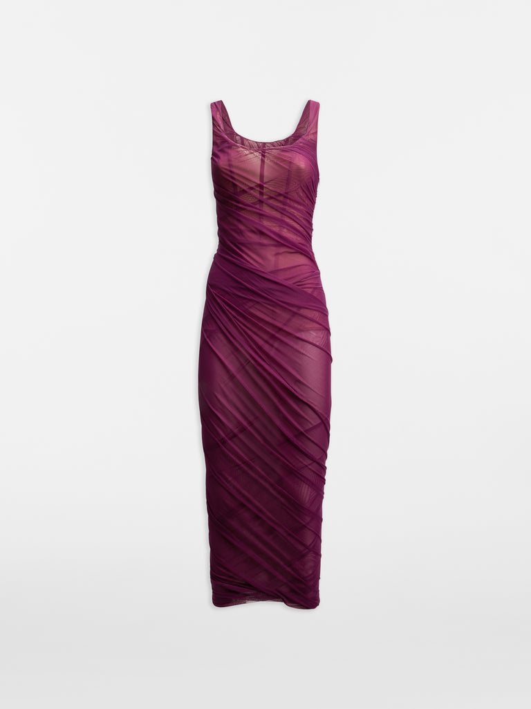 Plum midi dress