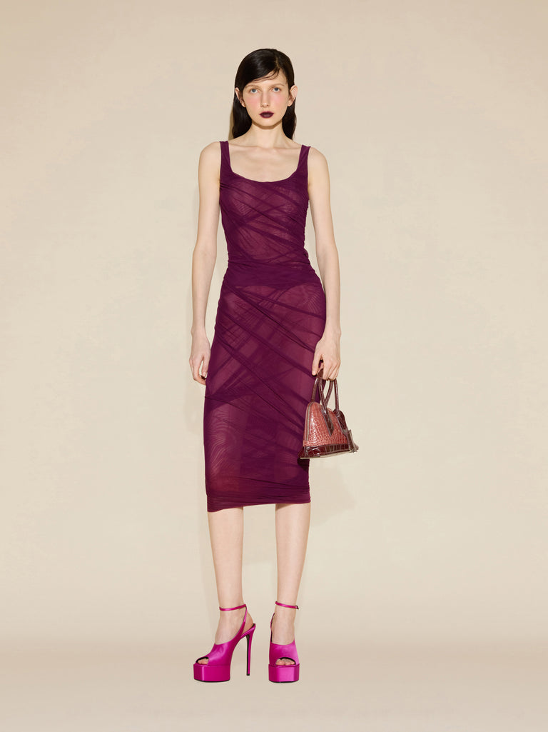 Plum midi dress
