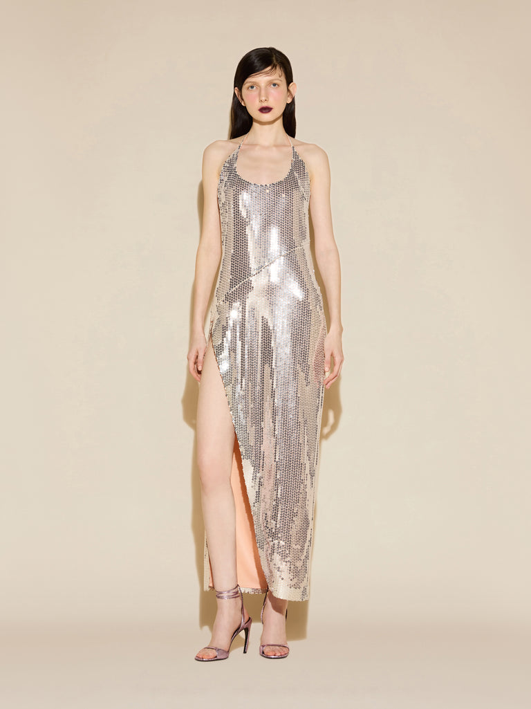 Silver maxi dress