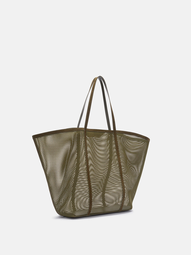 ''Via del Mare'' military green tote bag